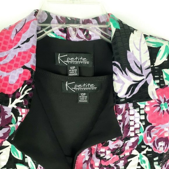 K Petite Collection Black Secretary Dress with Blazer ~ Sz 10P ~ Knee Length - Picture 5 of 12